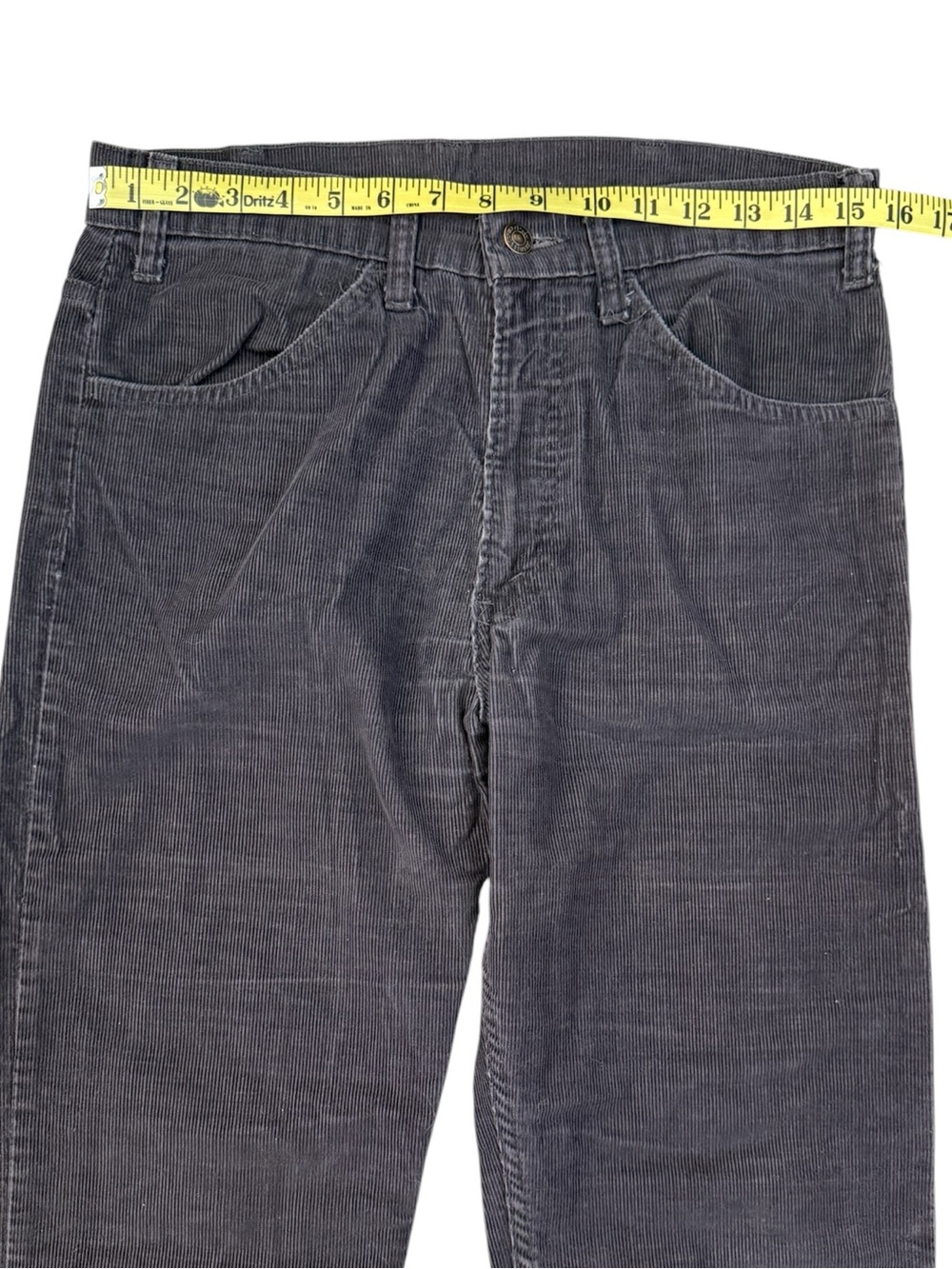 VTG 1981 Levi's 519 Corduroy Pants Gray White Tab Slim Straight 32x32 Fits 30x31 - Picture 10 of 15
